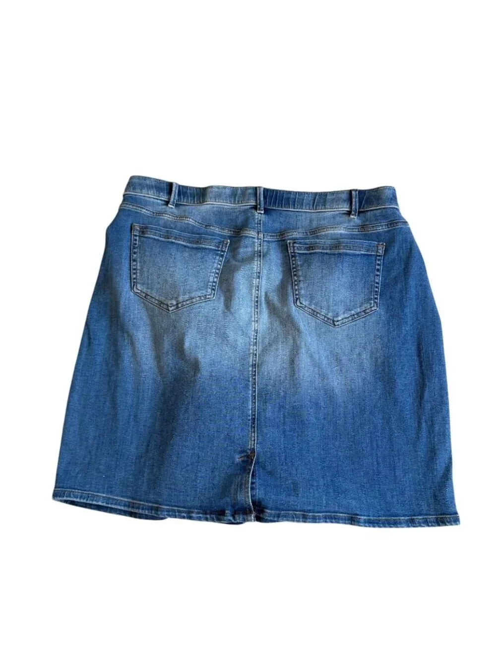J JILL Denim Stretch Button Skirt Size 20